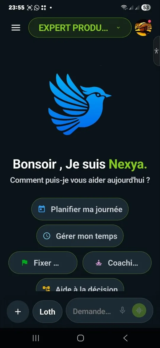 Un mode expert dans l'application NEXYA