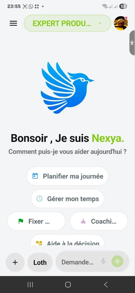 Un mode expert dans l'application NEXYA